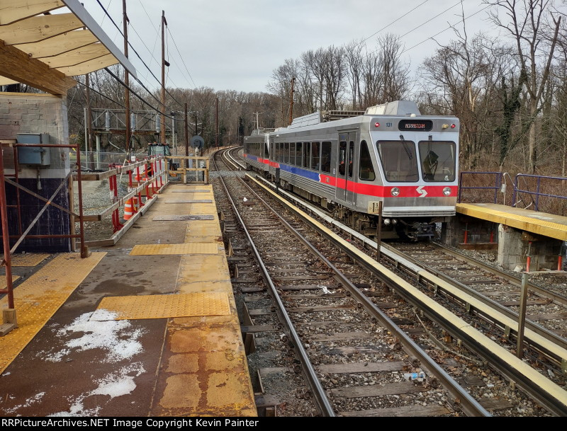 SPAX 131 leaves Township Line Road stop